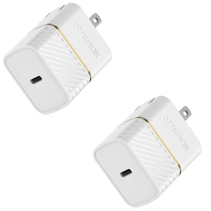 OtterBox Fast Charge USB-C Wall Charger 20W Two-Pack - Cloud Dust White (New)