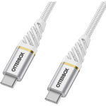 OtterBox Braided Nylon USB-C to USB-C Fast Charge Cable 1 Meter - White (New) - Techable