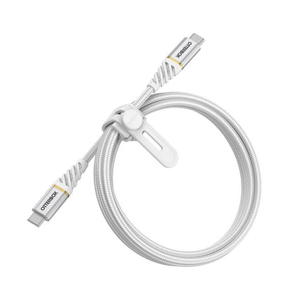 OtterBox Braided Nylon USB-C to USB-C Fast Charge Cable 1 Meter - White (New)