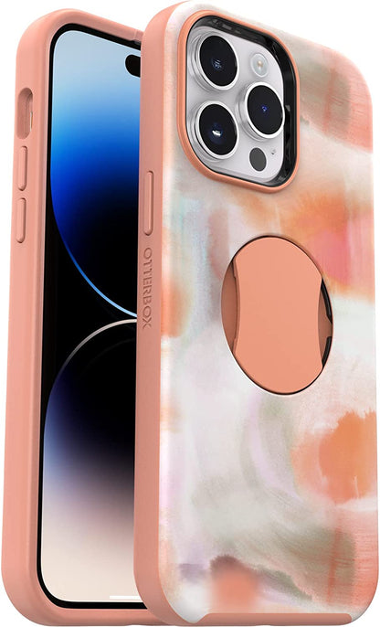 OtterBox OtterGrip SYMMETRY SERIES Case for iPhone 14 Pro Max - Peaches (Orange) (Renewed)