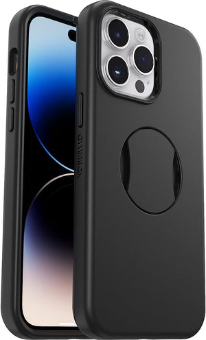 OtterBox OtterGrip SYMMETRY SERIES case w/MagSafe for iPhone 14 Pro - Black (77-89348) (New)