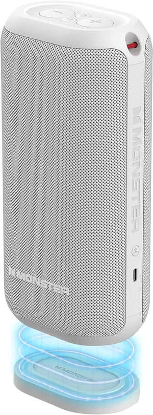 Monster DNA MAX Portable Bluetooth Speaker with Qi Wireless Charging - White (New)