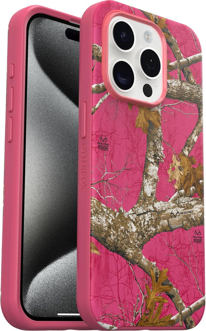 OtterBox SYMMETRY SERIES Case for iPhone 15 Pro - Realtree Flamingo Pink (Camo Graphic) (New)