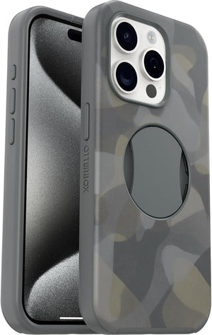 OtterBox OtterGrip SYMMETRY SERIES Case for iPhone 15 Pro - Iron Camo (Grey) (New)