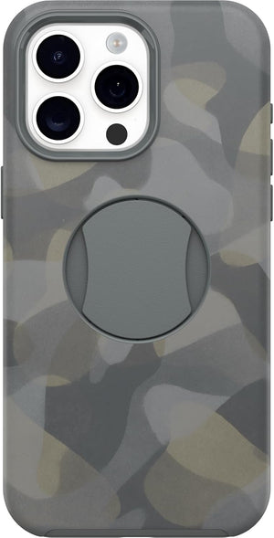 OtterBox OtterGrip SYMMETRY SERIES Case for iPhone 15 Pro Max - Iron Camo (Grey) (Certified Refurbished)