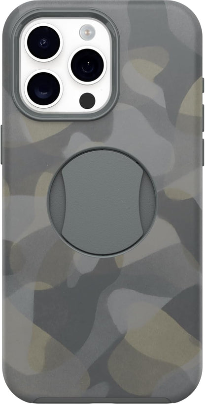 OtterBox OtterGrip SYMMETRY SERIES Case for iPhone 15 Pro Max - Iron Camo (Grey) (Certified Refurbished)