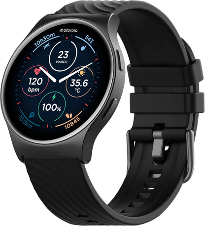 Motorola Moto Watch 120 - Premium Bluetooth AMOLED Smartwatch - Phantom Black (New)