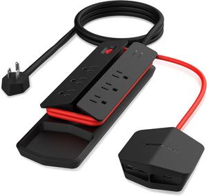 Monster Vertex Surge Protector: 6 outlets, 2 USB ports, 20W USB-C, 3000J - Black (New)