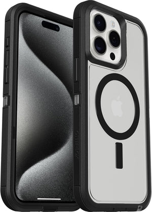 OtterBox DEFENDER SERIES XT Clear Case for iPhone 15 Pro Max - Dark Side (New)