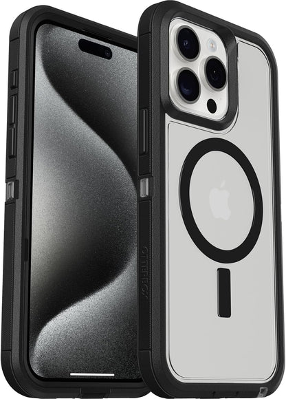 OtterBox DEFENDER SERIES XT Clear Case for iPhone 15 Pro Max - Dark Side (New)