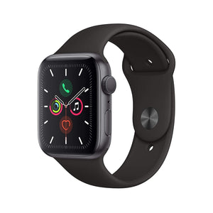 Apple Watch Series 5 GPS w/ 44MM Space Gray Aluminum Case & Black Sport Band (Pre-Owned) - Techable