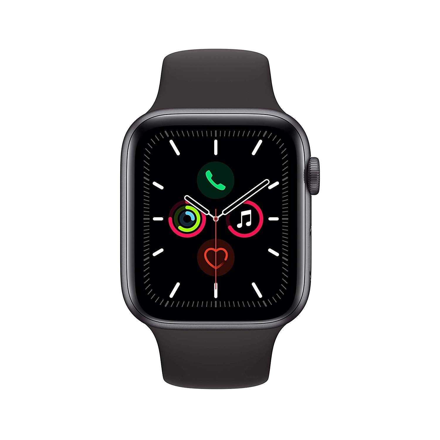 Apple Watch Series 5 GPS w/ 44MM Space Gray Aluminum Case & Black Sport Band (Pre-Owned) - Techable