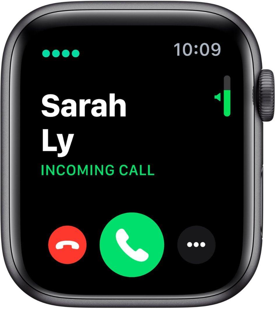 Apple Watch Series 5 (GPS + LTE) 44mm Space Gray Aluminum Case & Black Sport Band (Pre-Owned) - Techable