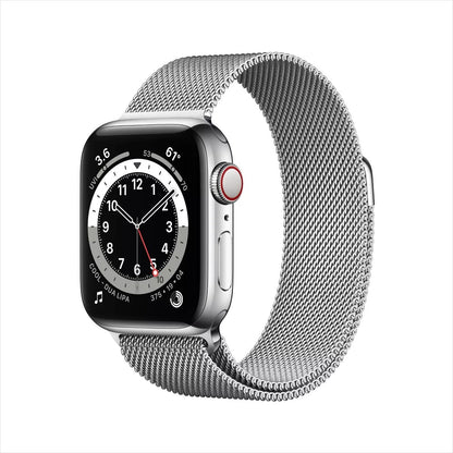 Apple Watch Series 6 (GPS+LTE) 44MM Silver Stainless Steel Case & Milanese Loop (Refurbished)