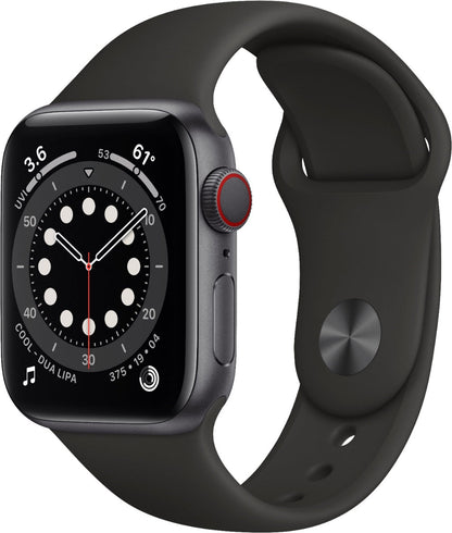 Apple Watch Series 6 (GPS + LTE) 40mm Space Gray Aluminum Case & Black Sport Band (Refurbished)