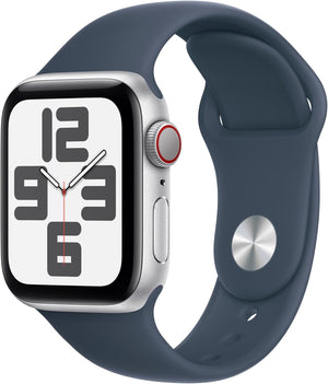 Apple Watch Series SE 2nd Gen (GPS+LTE) 40MM Silver Aluminum Case Storm Blue Sport Band (Used)