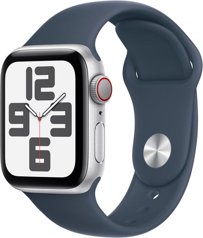 Apple Watch Series SE 2nd Gen (GPS+LTE) 40MM Silver Aluminum Case Storm Blue Sport Band (Used)