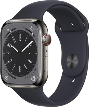 Apple Watch Series 8 (GPS + LTE) 45mm Graphite Stainless Steel Case & Midnight Sport Band (Pre-Owned)