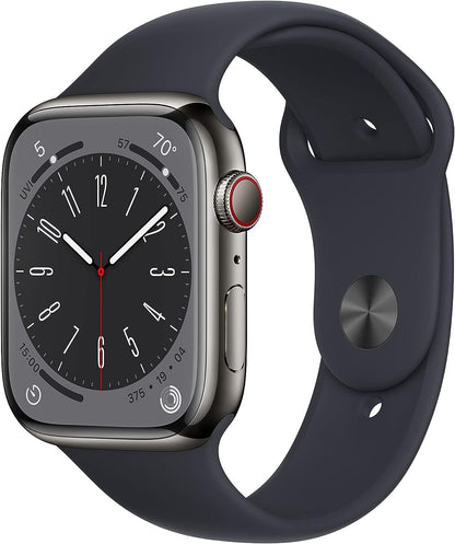 Apple Watch Series 8 (GPS + LTE) 45mm Graphite Stainless Steel Case & Midnight Sport Band (Used)