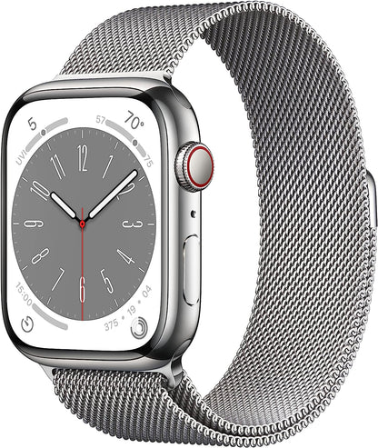 Apple Watch Series 8 (GPS+LTE) 45MM Silver Stainless Steel Case & Milanese Loop (Used)