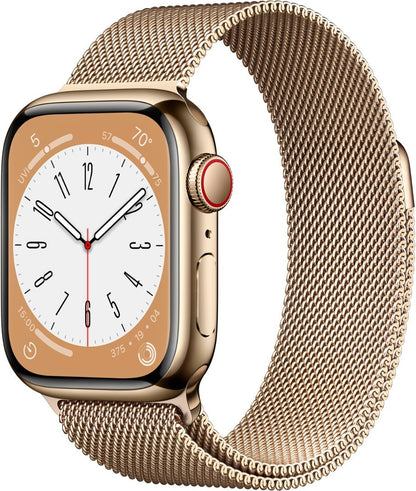 Apple Watch Series 8 (GPS + LTE) 41MM Gold Stainless Steel Case & Milanese Loop (Pre-Owned)