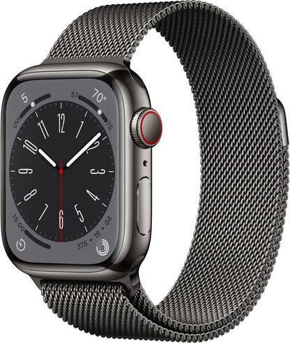 Apple Watch Series 8 (GPS + LTE)45MM Graphite Stainless Steel Case Milanese Loop (Pre-Owned)