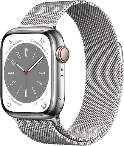 Apple Watch Series 8 (GPS+LTE) 41mm Silver Stainless Steel Case & Milanese Loop (Pre-Owned)