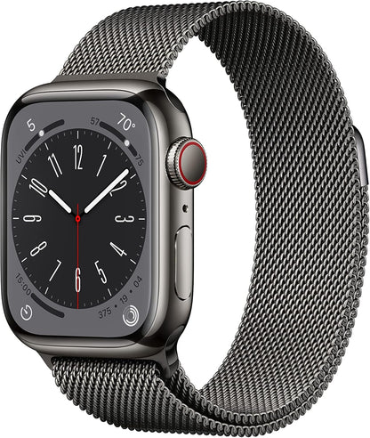 Apple Watch Series 8 (GPS+LTE) 41MM Graphite Stainless Steel Case Milanese Loop (Pre-Owned)