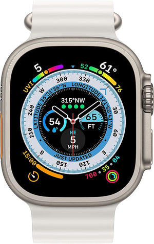 Apple Watch Ultra (GPS + LTE) 49mm Silver Titanium Case & White Ocean Band (Pre-Owned) - Techable