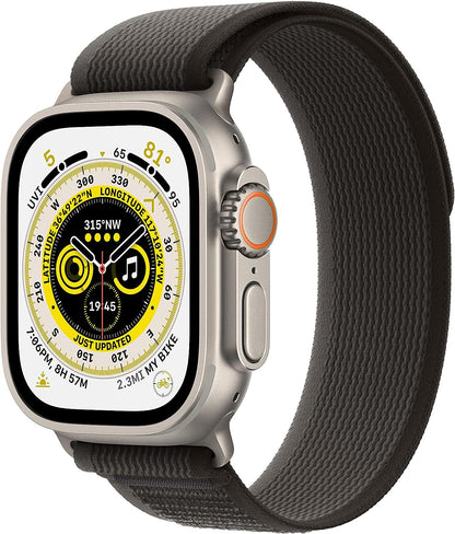 Apple Watch Series Ultra - Titanium Case w/ M/L Black Trail Loop Band, Unlocked, 49mm (Pre-Owned)