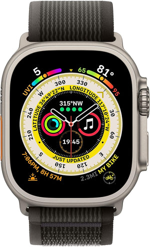 Apple Watch Series Ultra - Titanium Case w/ M/L Black Trail Loop Band, Unlocked, 49mm (Pre-Owned)