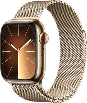 Apple Watch Series 9 41MM (GPS + LTE) Gold Stainless Steel Case & Milanese Loop (Pre-Owned)