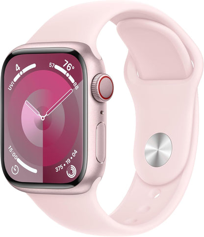 Apple Watch Series 9 (GPS + LTE) 41MM Pink Aluminum Case Light Pink Sport Band (Pre-Owned)