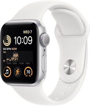 Apple Watch Series SE 2nd Gen (GPS) 40MM Silver Aluminum Case White Sport Band (Pre-Owned)