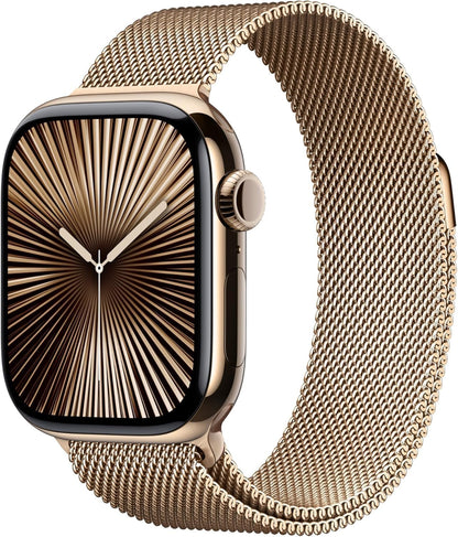 Apple Watch Series 10 (GPS+LTE) 42MM Gold Titanium Case Gold Milanese Loop (Used)