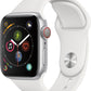 Apple Watch Series 4 (GPS + LTE) 40mm Silver Aluminum Case & White Sport Band (Pre-Owned) - Techable