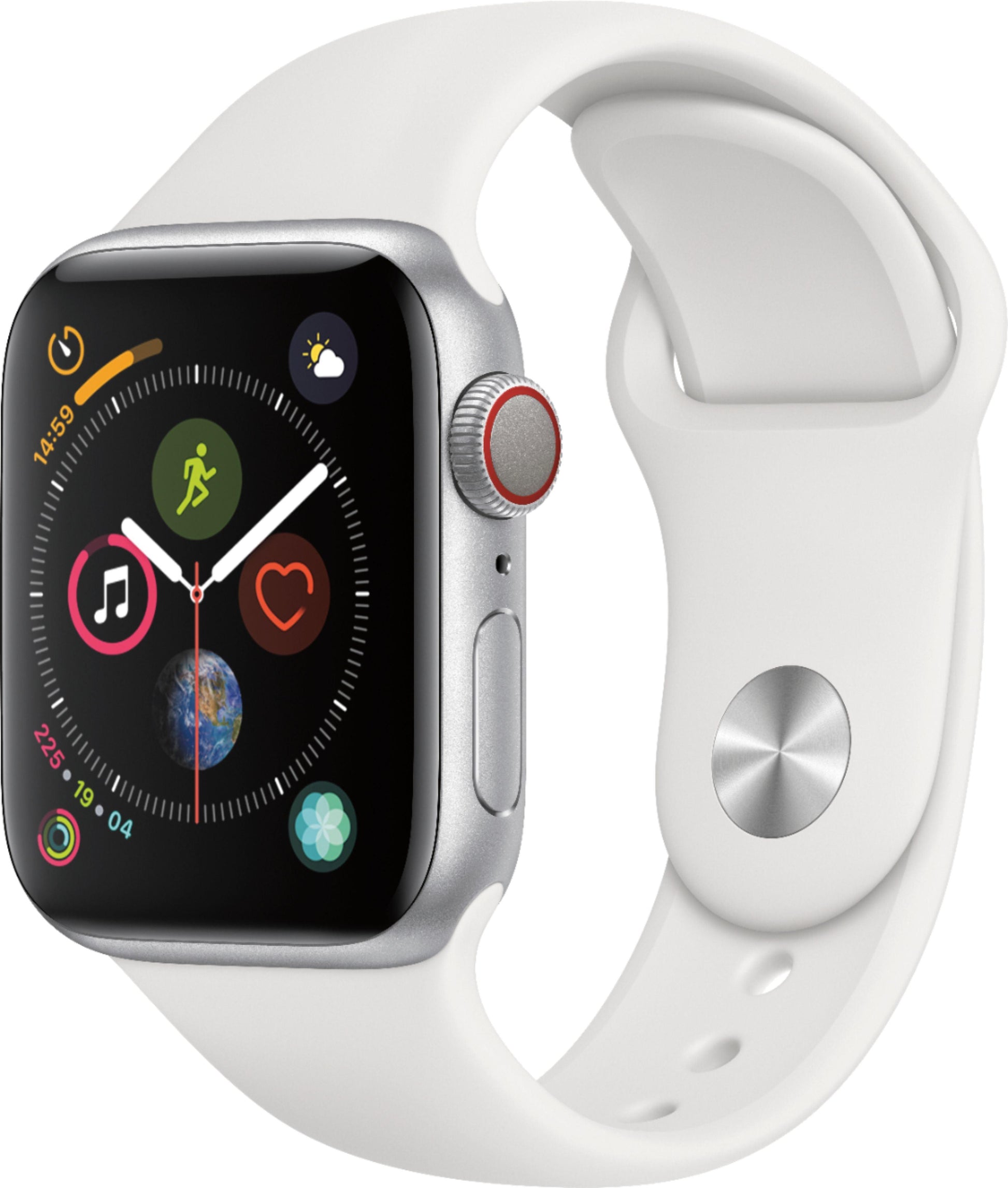 Apple Watch Series 4 (GPS + LTE) 40mm Silver Aluminum Case & White Sport Band (Pre-Owned) - Techable