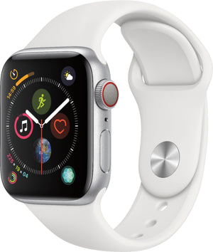 Apple Watch Series 4 (GPS + LTE) 40mm Silver Aluminum Case & White Sport Band (Pre-Owned) - Techable