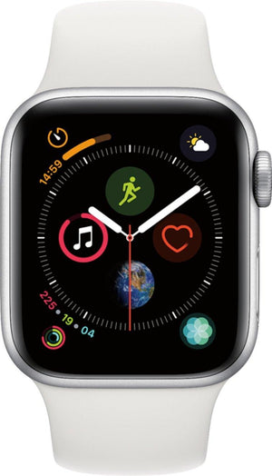 Apple Watch Series 4 (GPS + LTE) 40mm Silver Aluminum Case & White Sport Band (Pre-Owned) - Techable