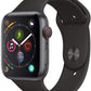 Apple Watch Series 4 (GPS + LTE) 44mm Space Gray Aluminum Case & Black Sport Band (Pre-Owned) - Techable