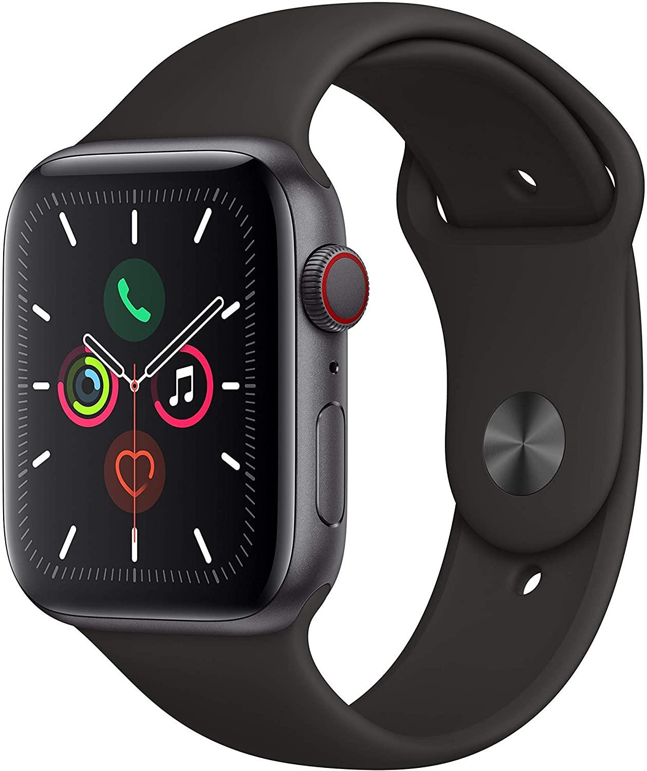 Apple Watch Series 5 (GPS + LTE) 40mm Space Gray Aluminum Case & Black Sport Band (Refurbished) - Techable