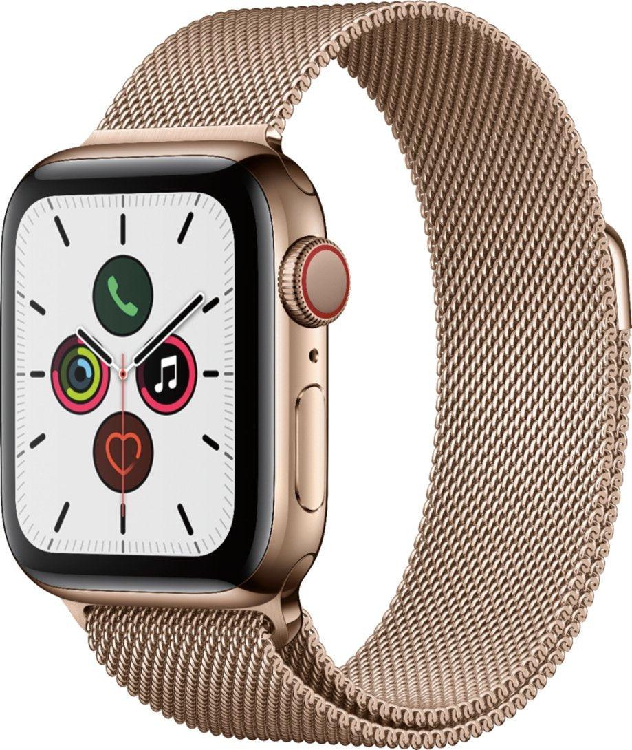 Apple Watch Series 5 (GPS+LTE) 40MM Gold Stainless Steel Case & Milanese Loop (Pre-Owned) - Techable