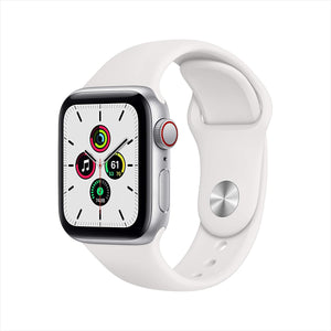 Apple Watch SE 1st Gen (GPS + LTE) 40mm Silver Aluminum Case & White Sport Band (Pre-Owned)