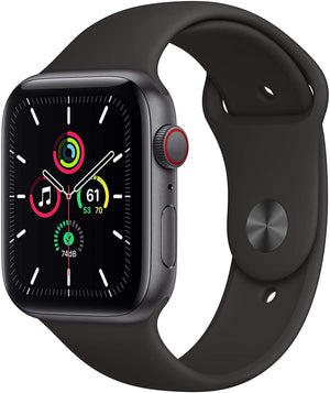 Apple Watch SE 1st Gen (GPS + LTE) 44mm Space Gray Aluminum Case & Black Sport Band (Refurbished) - Techable