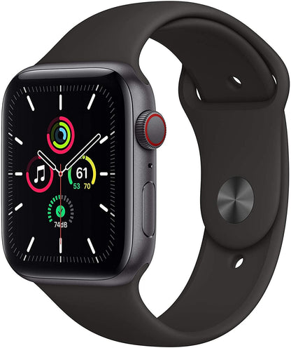 Apple Watch SE 1st Gen (GPS + LTE) 44mm Space Gray Aluminum Case & Black Sport Band (Refurbished) - Techable