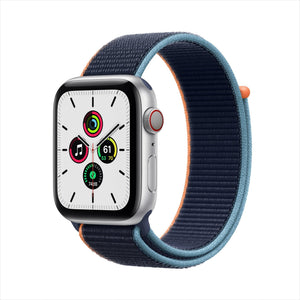 Apple Watch Series SE (GPS+LTE) 44MM Silver Aluminum Case Navy Sport Loop (Pre-Owned)