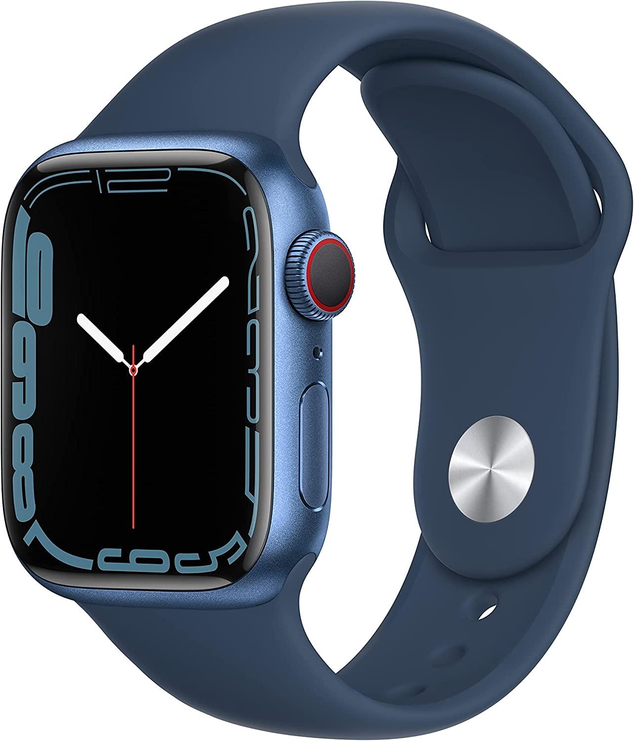 Apple Watch Series 7 (GPS + LTE) 41mm Blue Aluminum Case & Abyss Blue Sport Band (Refurbished) - Techable