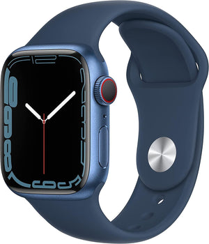 Apple Watch Series 7 (GPS + LTE) 41mm Blue Aluminum Case & Abyss Blue Sport Band (Refurbished) - Techable