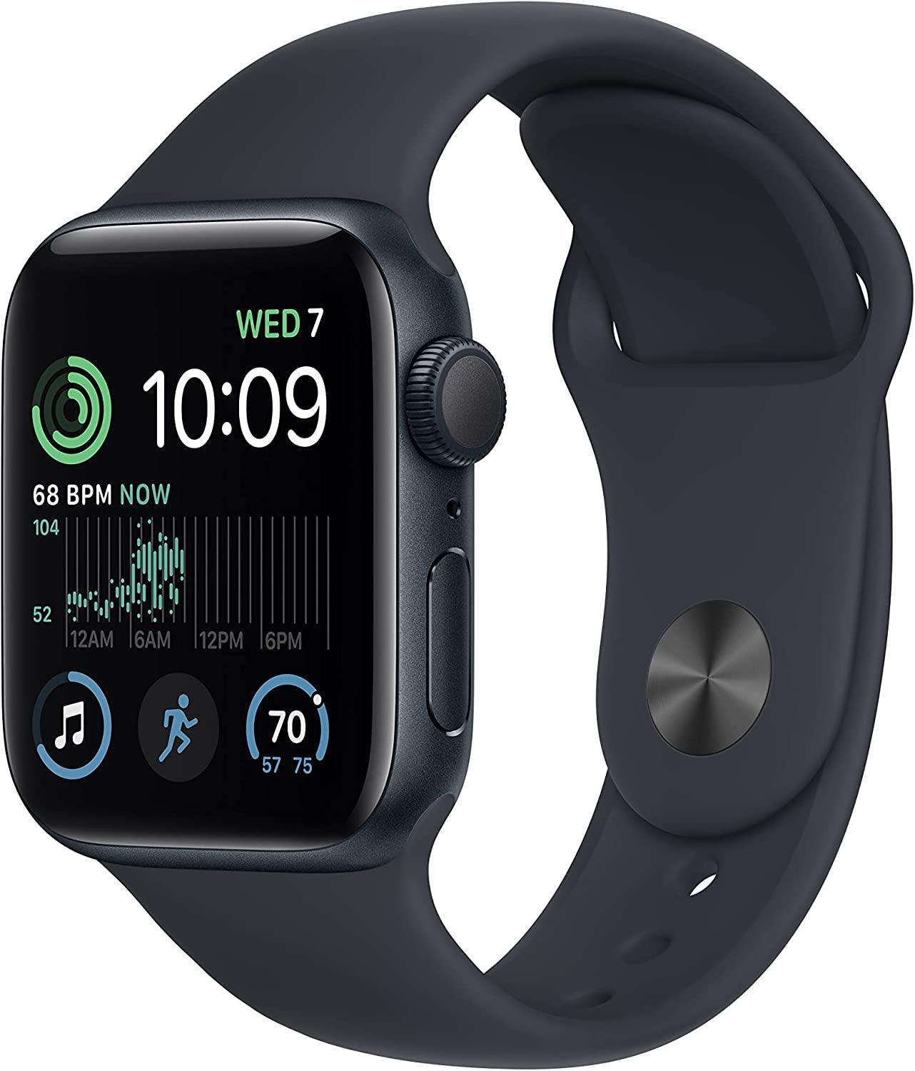 Apple Watch SE 2nd Gen (GPS + LTE) 40mm Midnight Aluminum Case & Black Sport Band (Refurbished) - Techable