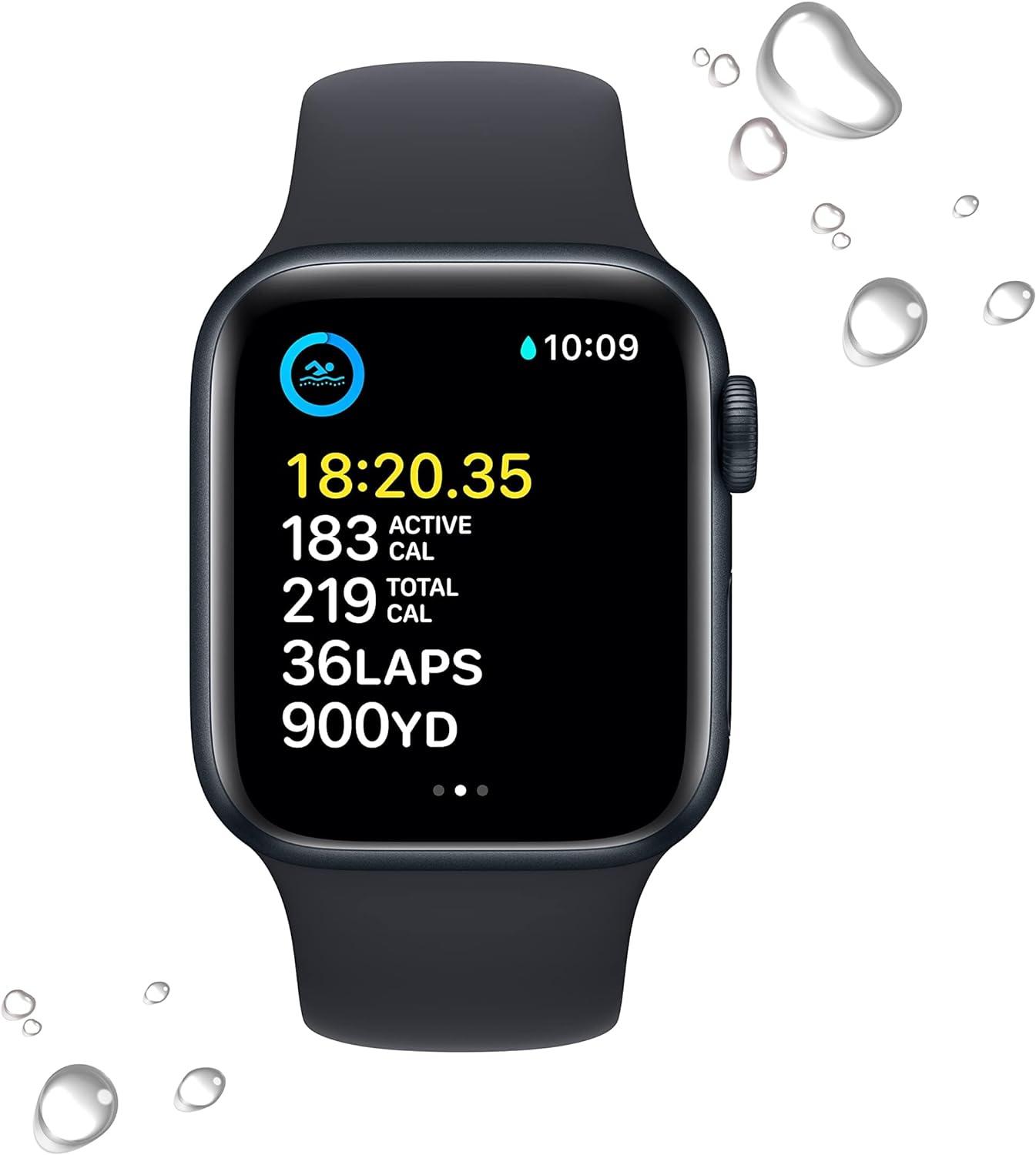 Apple Watch SE 2nd Gen (GPS + LTE) 40mm Midnight Aluminum Case & Black Sport Band (Refurbished) - Techable
